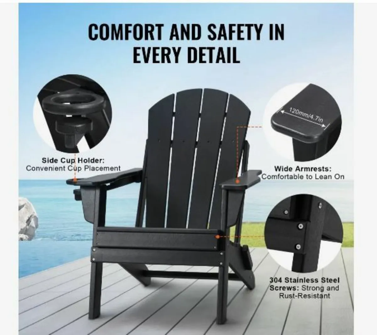 Adirondack Chair Plastic, Set of 2 - Image 4