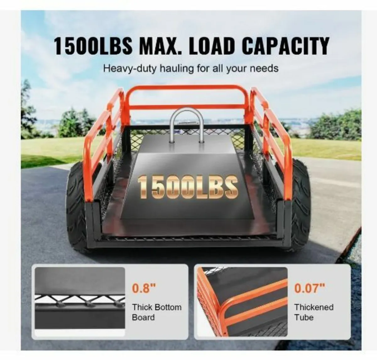 Heavy Duty Steel ATV Dump Trailer - Image 2