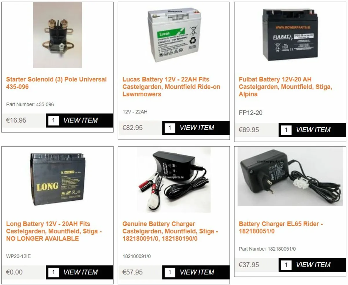 Castelgarden Mountfield Stiga Honda Parts - Image 1