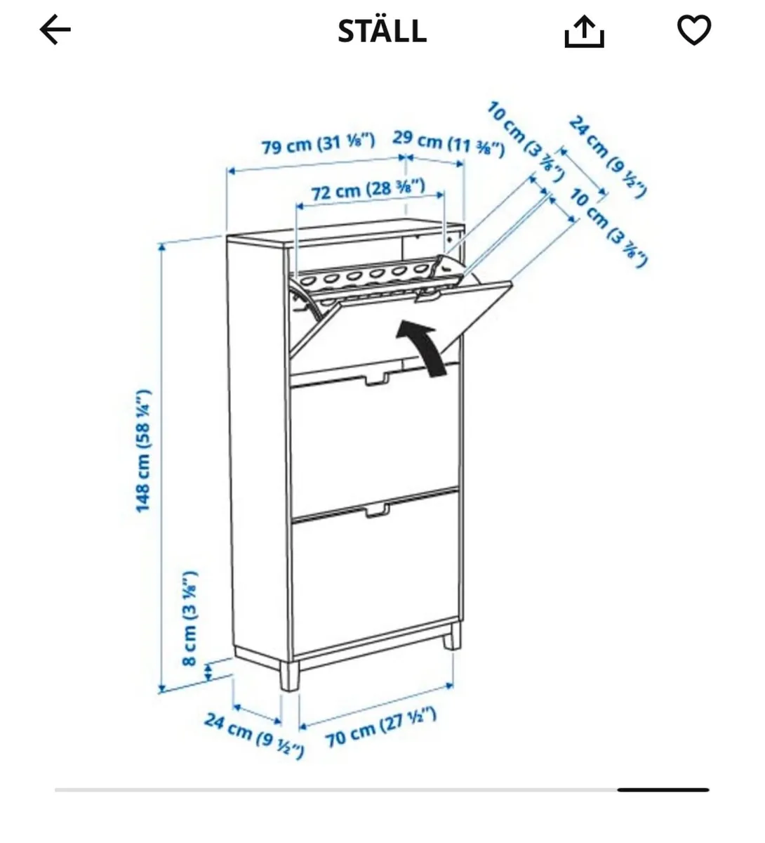 IKEA Stell Shoes Cabinet with 3 Compartments - Image 4