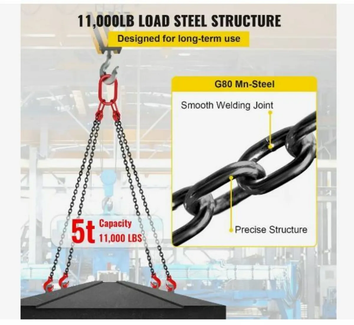 Chain Sling, 5/16 inch x 5 ft Lifting Chains - Image 3