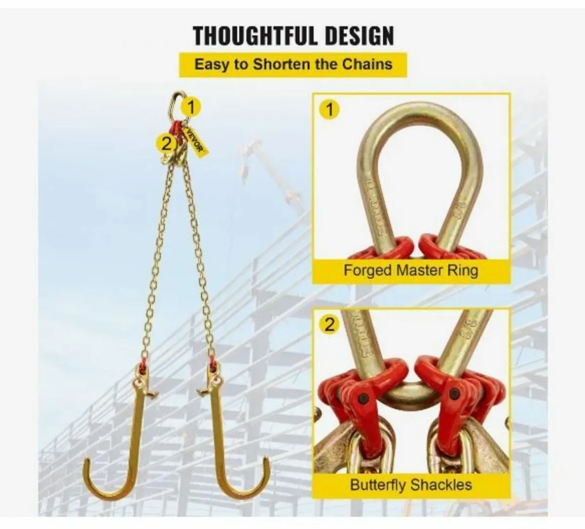 V Bridle Chain, 5/16 in x 2 ft Bridle Tow Chain - Image 3