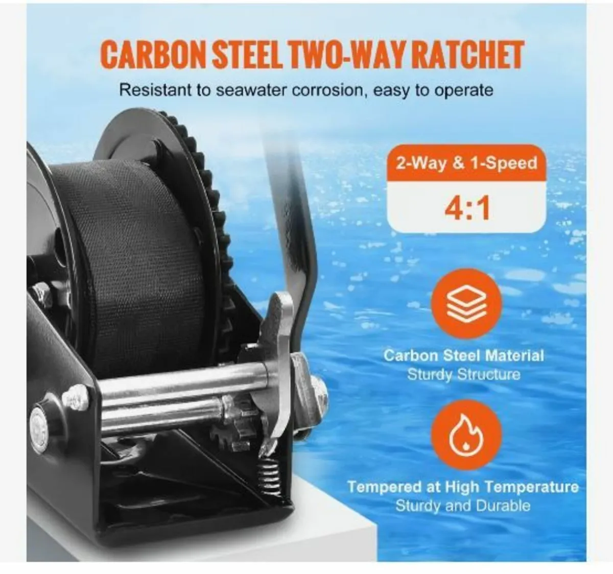 Hand Winch, 544.3 kg Pulling Capacity - Image 3