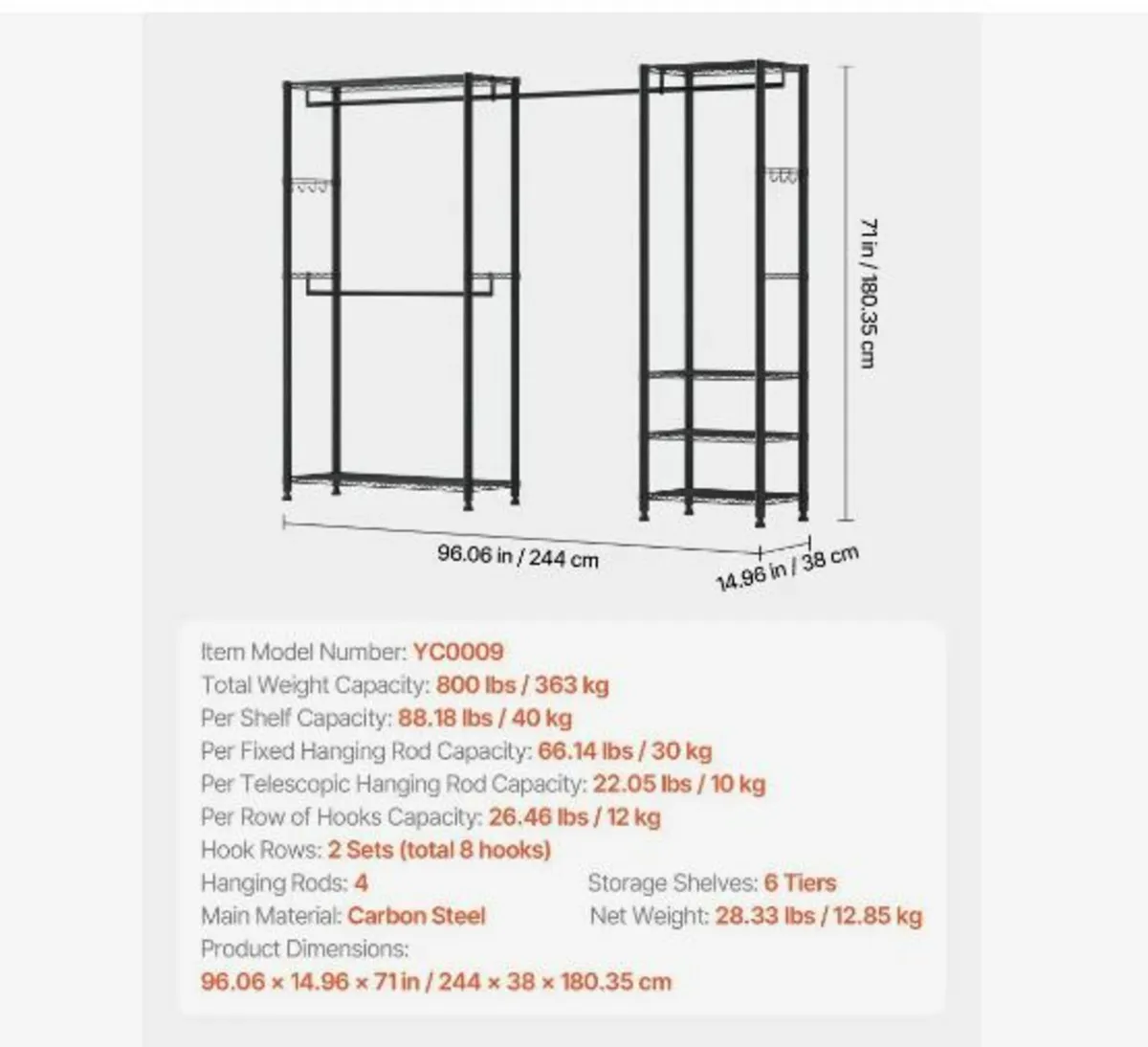Clothing Garment Rack - Image 3
