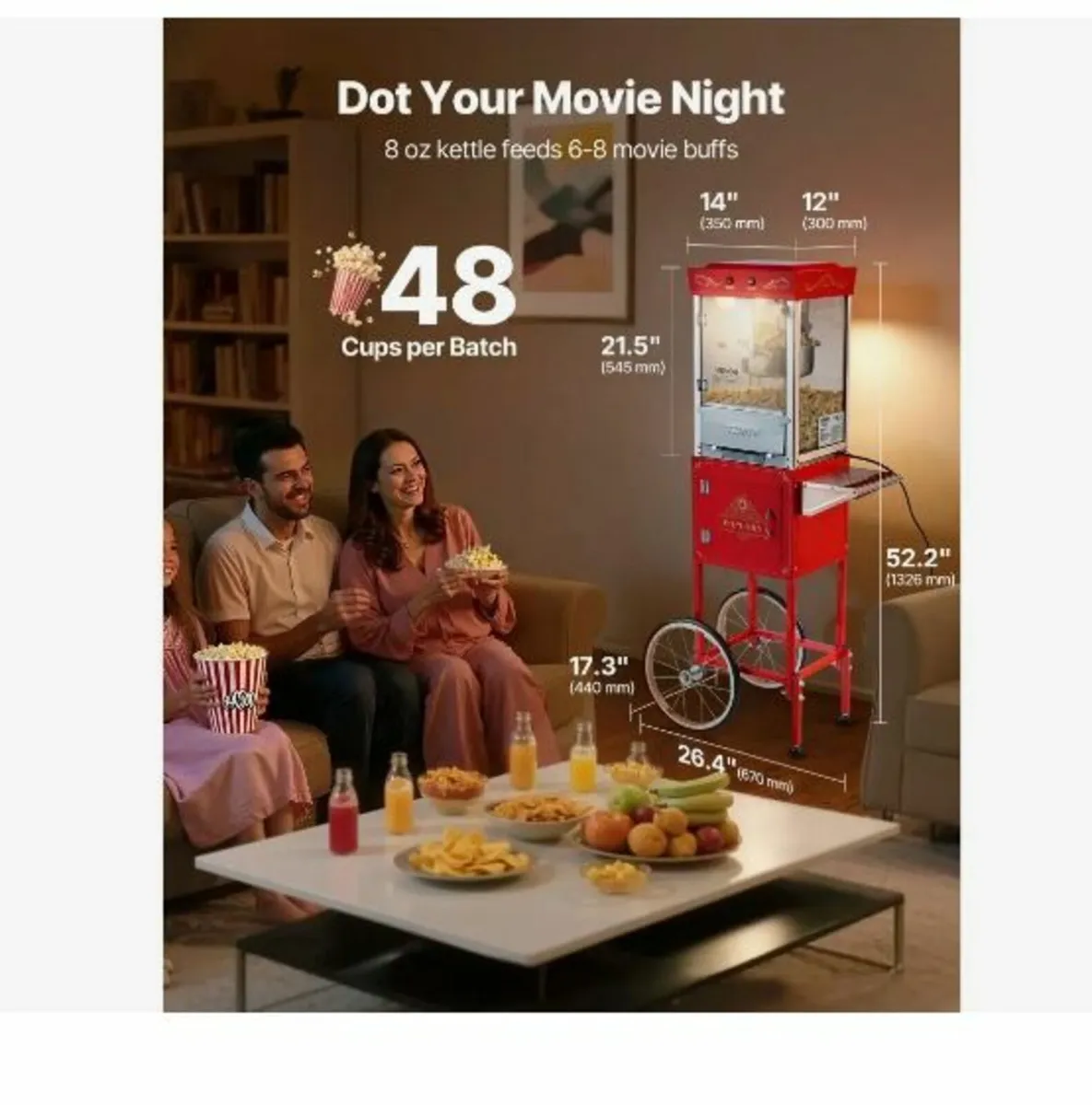 Popcorn Machine with Cart - Image 2