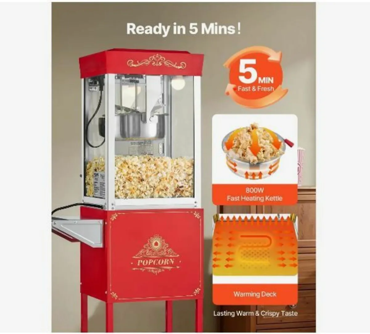 Popcorn Machine with Cart - Image 4