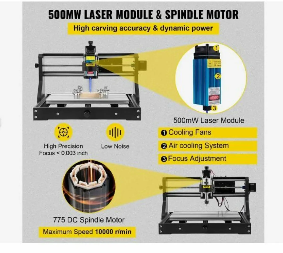 CNC 3018 Pro 500mw 300×180×45mm - Image 3