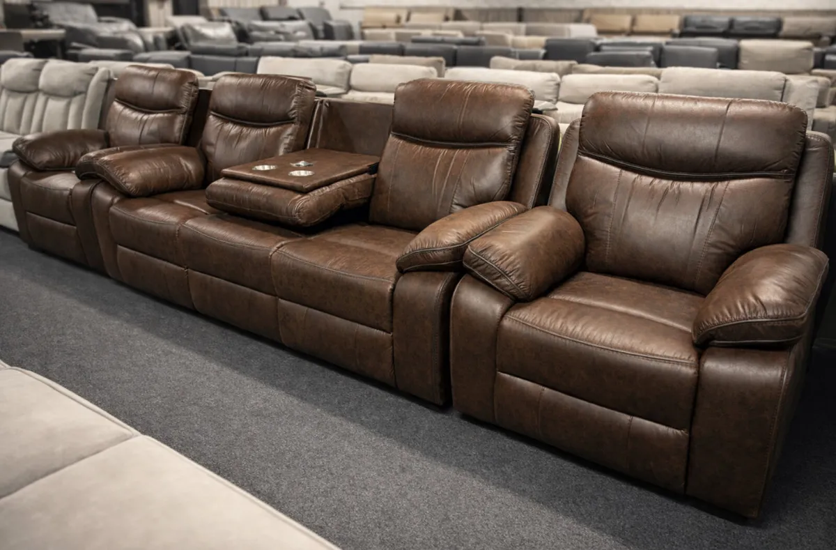 New 3+1+1 Brown Washington Sofa Recliner - Image 1