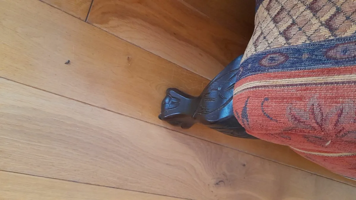 Queen Anne style couches and chair for sale - Image 4