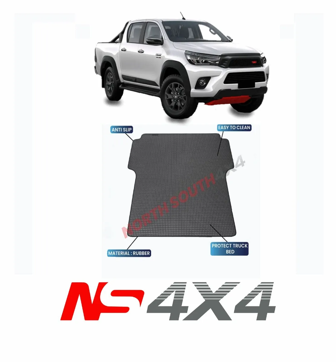Toyota Hilux  Rubber Bed Mat Double Cab 2005-New - Image 1