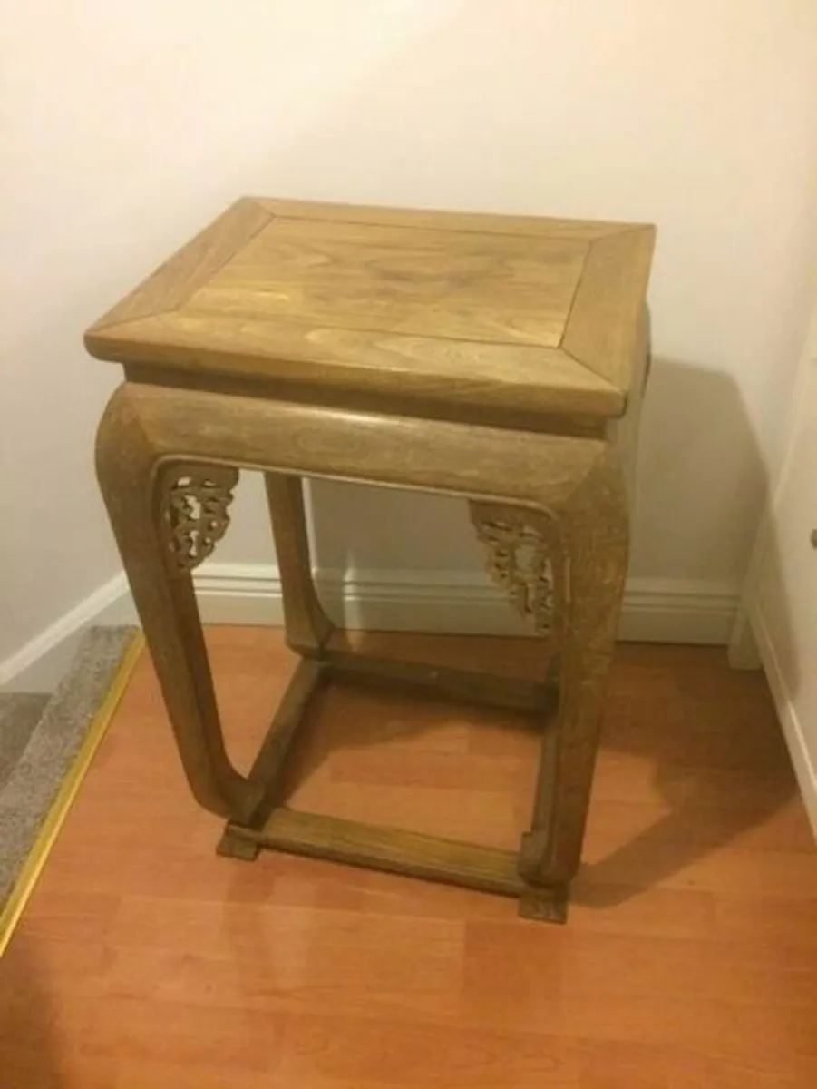 Vintage Chinese-Style Wooden Side Table