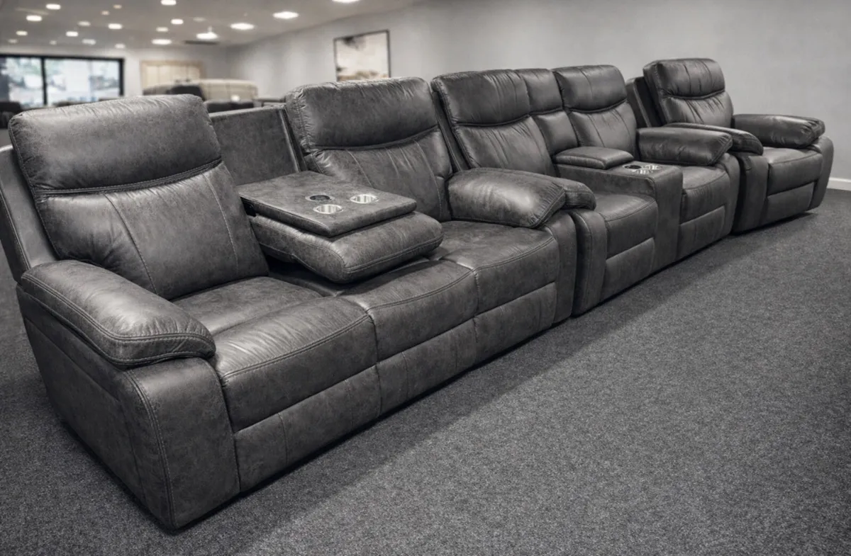 New 3+1+1 Grey Washington Recliner Sofas - Image 1