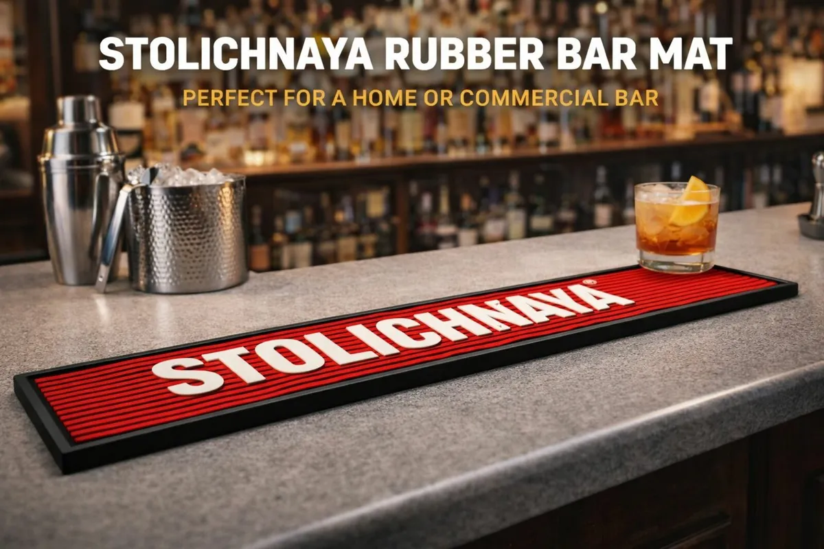 Original Stolichnaya® Rubber Bar Mat – 60 x 8.5 cm - Image 2