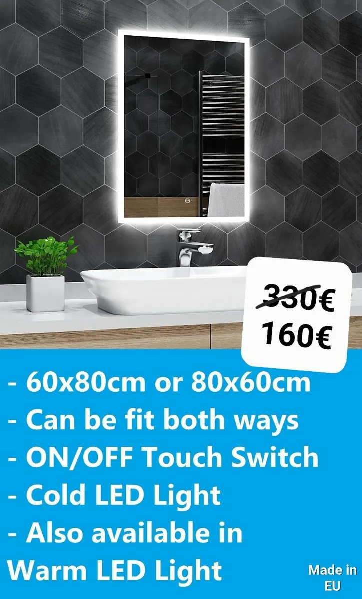LED Bathroom Mirror 60x80cm - Image 2