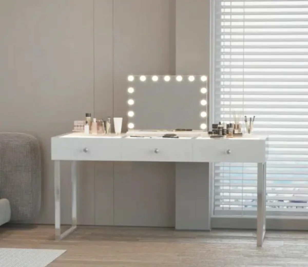 VANITII Billie 3 Drawer Vanity Desk free delivery - Image 2