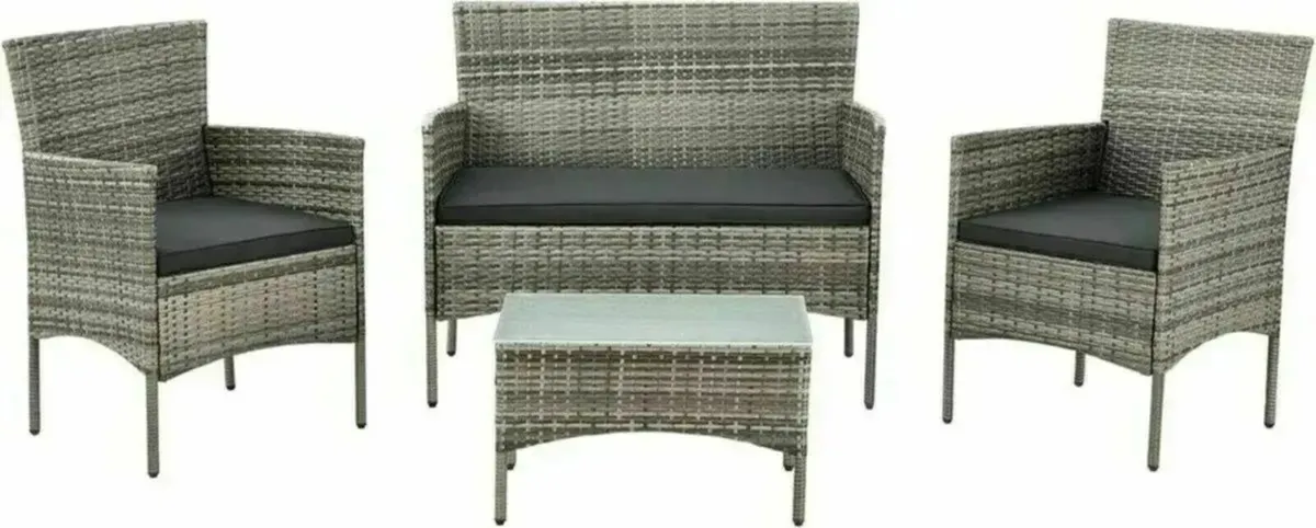 Rattan Garden Furniture Set – 4-Piece Weatherproof - Image 1