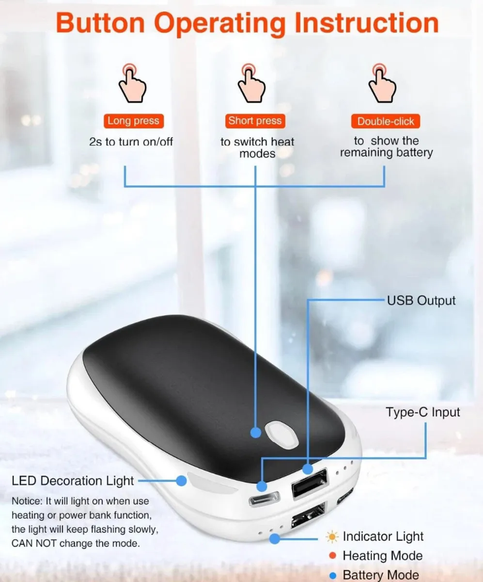 Hand Warmers Rechargeable 2 Pack also Power Bank - Image 4