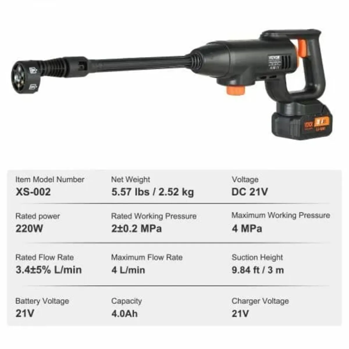 Cordless Pressure Washer, 580-PSI 1.1 GPM Portable - Image 3