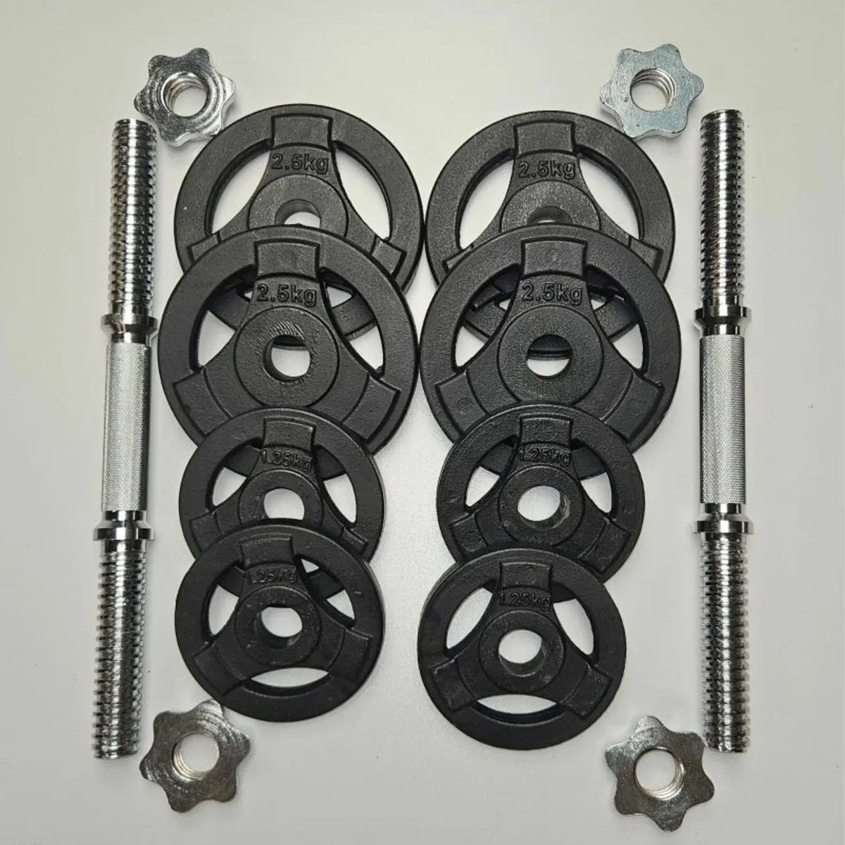 20kg Adjustable cast iron Solid chrome Dumbbells - Image 1