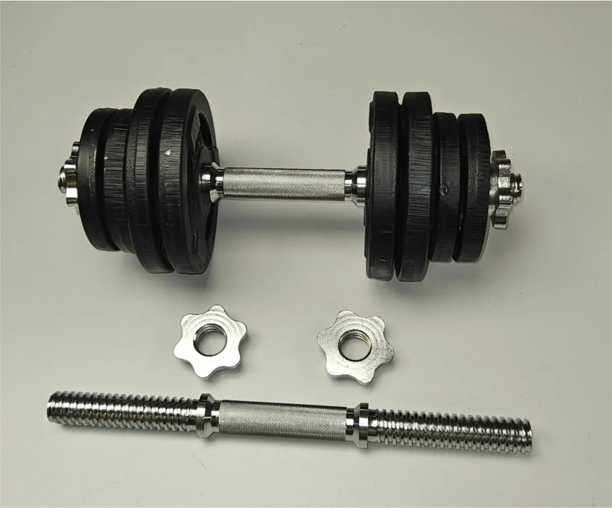 20kg Adjustable cast iron Solid chrome Dumbbells - Image 2