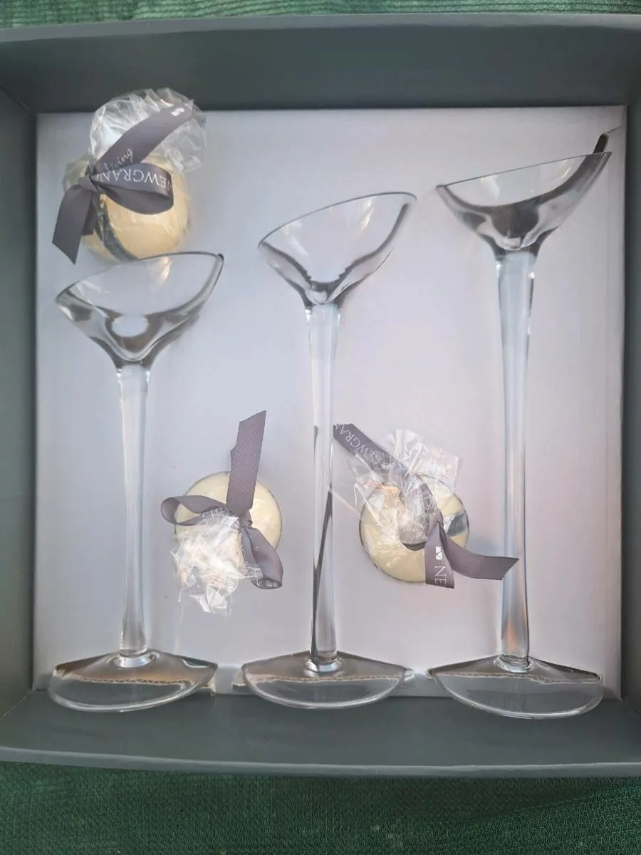 Glass Candle set of 3