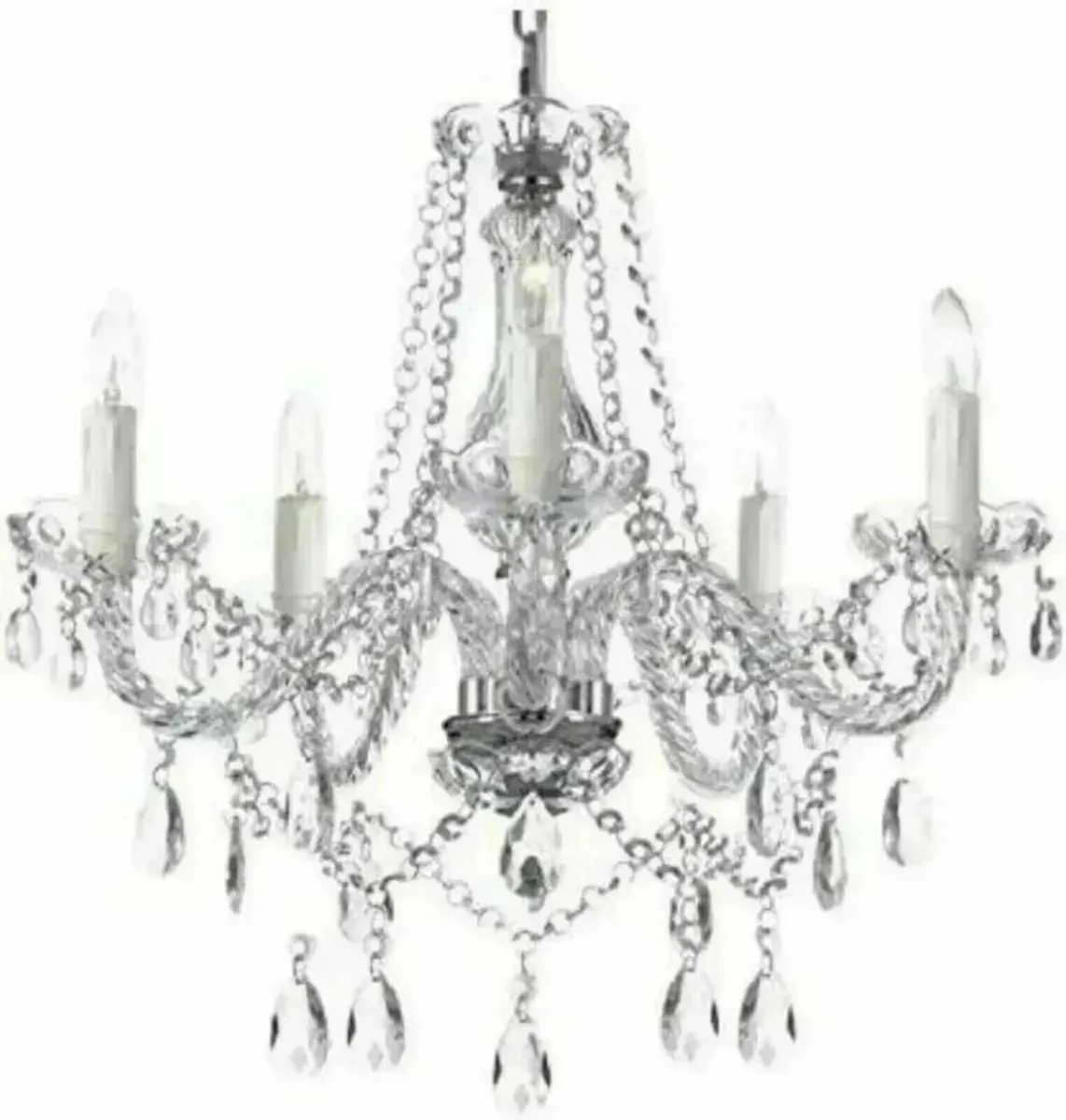 Chandelier 5-Light Modern Pendant with Clear Glass - Image 1
