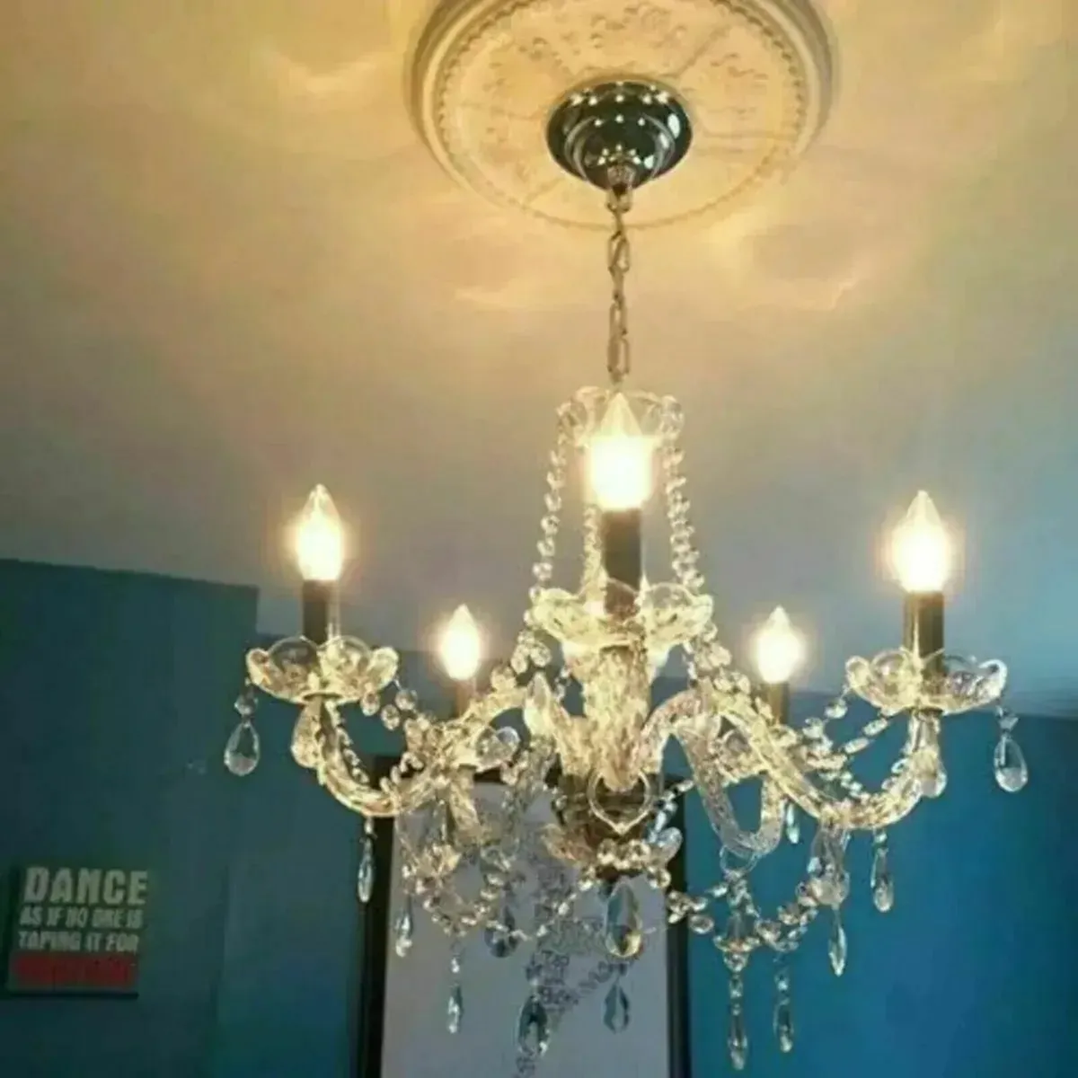 Chandelier 5-Light Modern Pendant with Clear Glass - Image 2