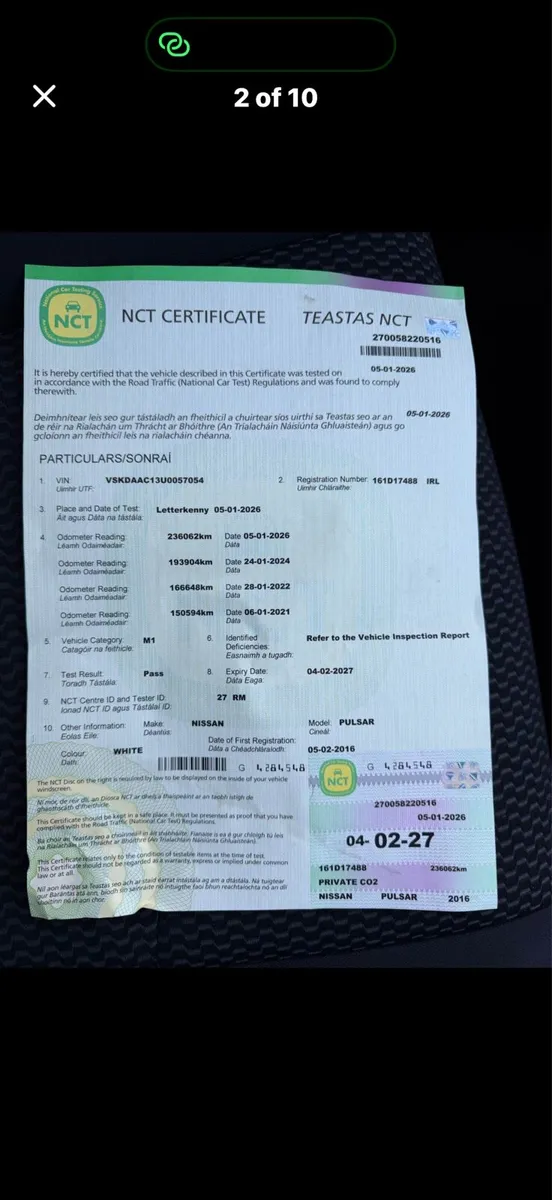 nct 2027 Nissan pulsar 2016 1.5 diesel manual - Image 2