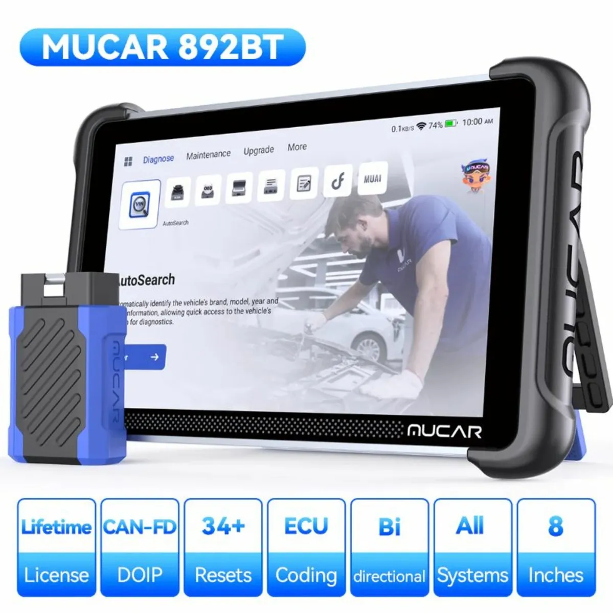 MUCAR 892BT OBD2 ECU Coding + TPMS + ENDOSCOPE - Image 1