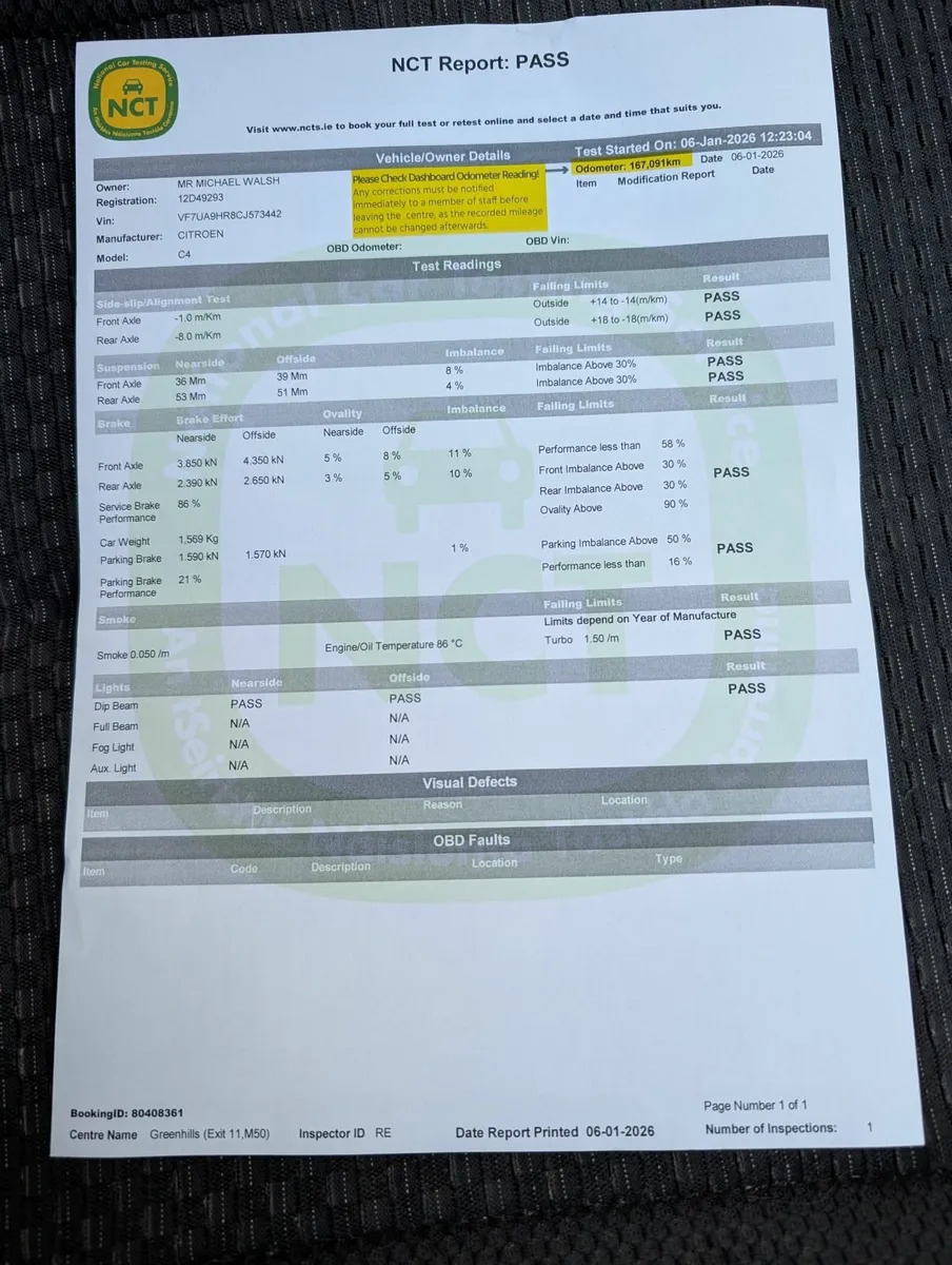 2012 Citroen Grand C4 Picasso (7 Seater) - New NCT - Image 2