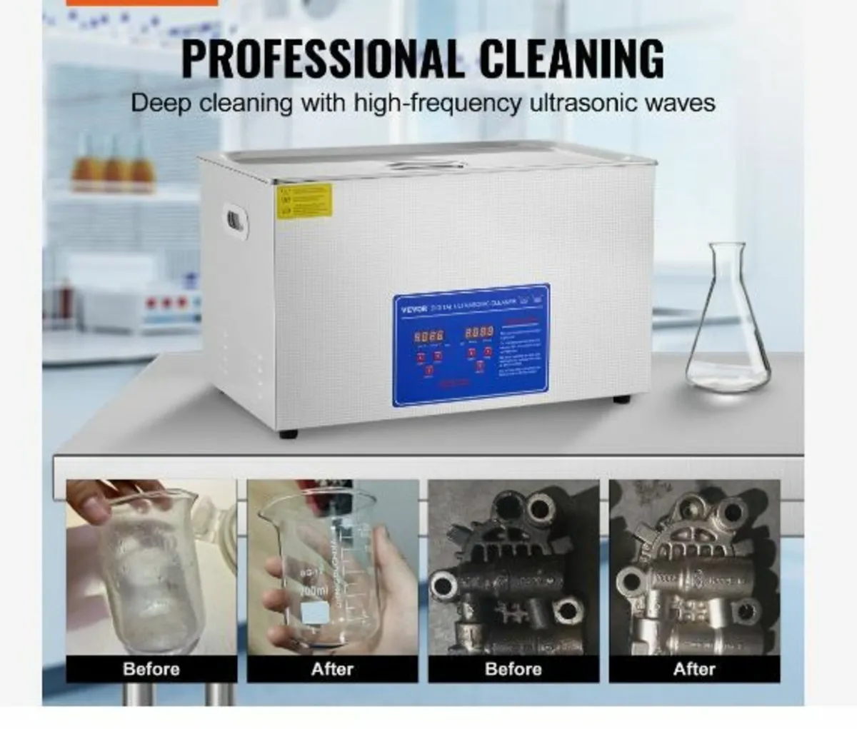 Professional Ultrasonic Cleaner, 30 L Ultrasonic - Image 4