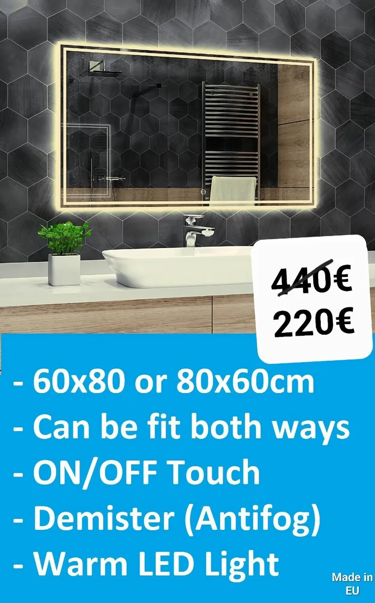 LED Bathroom Mirror Ensuite Defogger Demister - Image 1