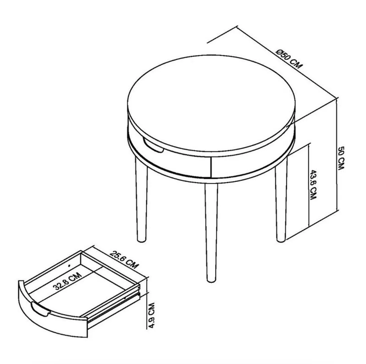 Solid Oak Side Table - Image 3