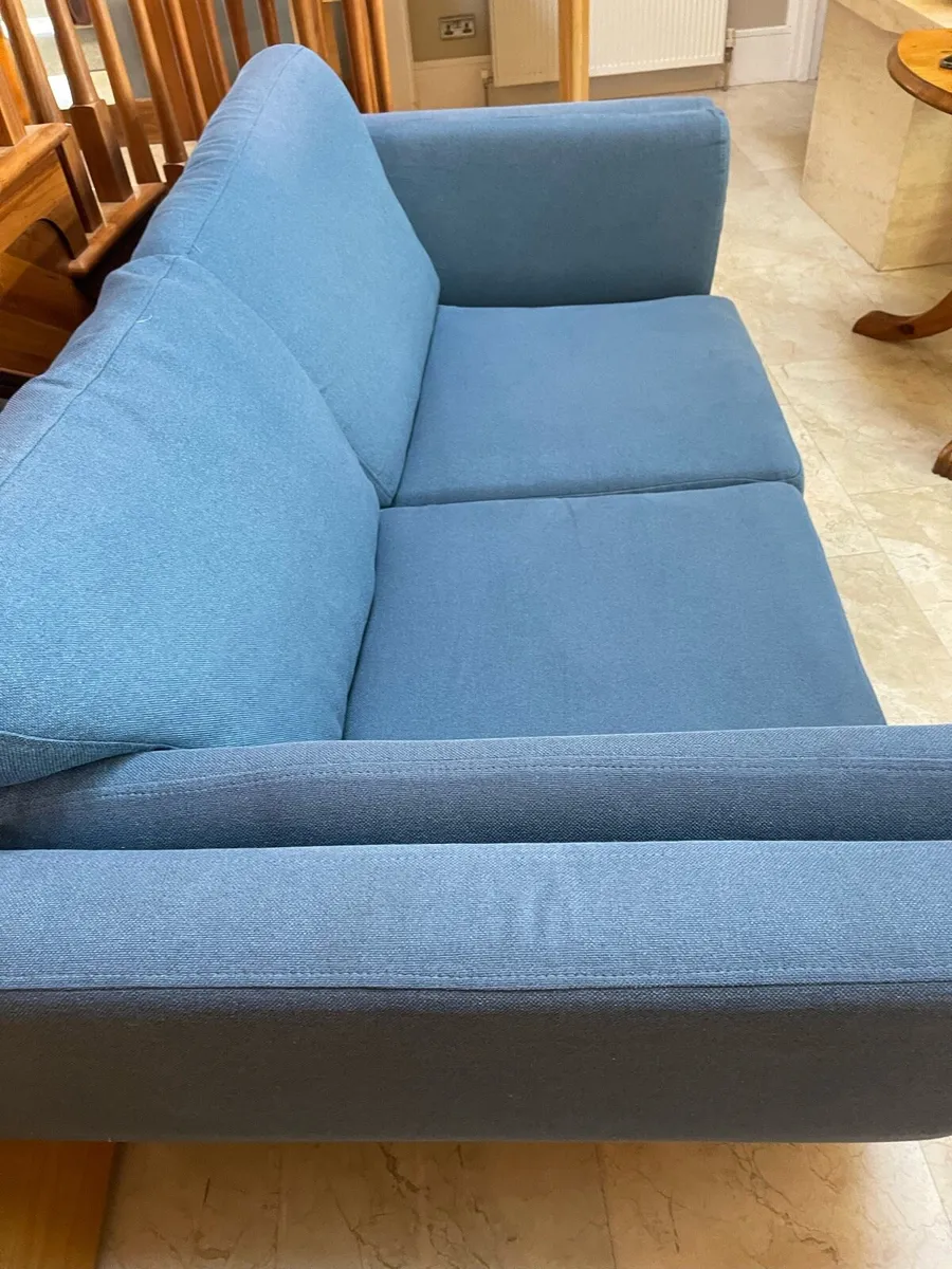 Ex DFS - Beautiful Blue 2 Seater Couch - Deliver - Image 2
