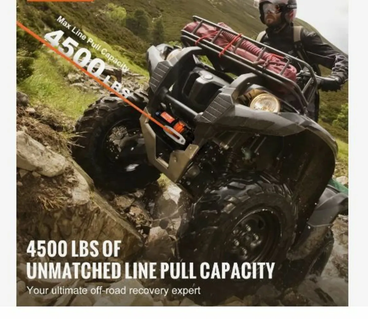 Electric Winch ATV UTV 2041.2 kg - Image 2