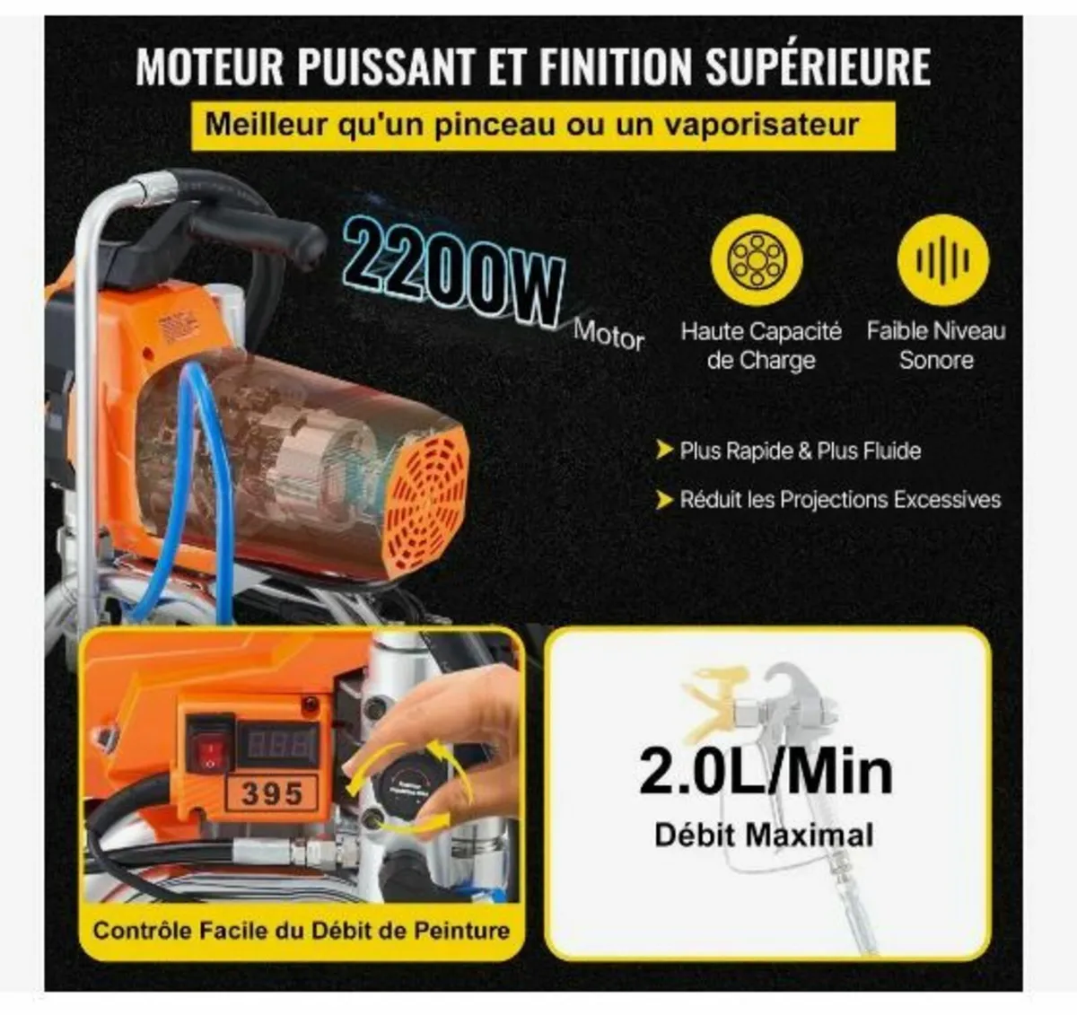 Airless Paint Sprayer with High Pressure Hose - Image 4