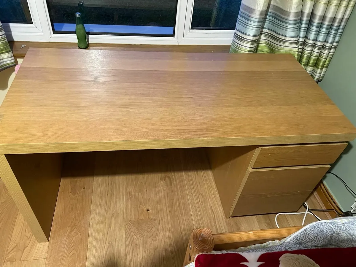 Ikea Malm Oak Veneer Desk - Image 1