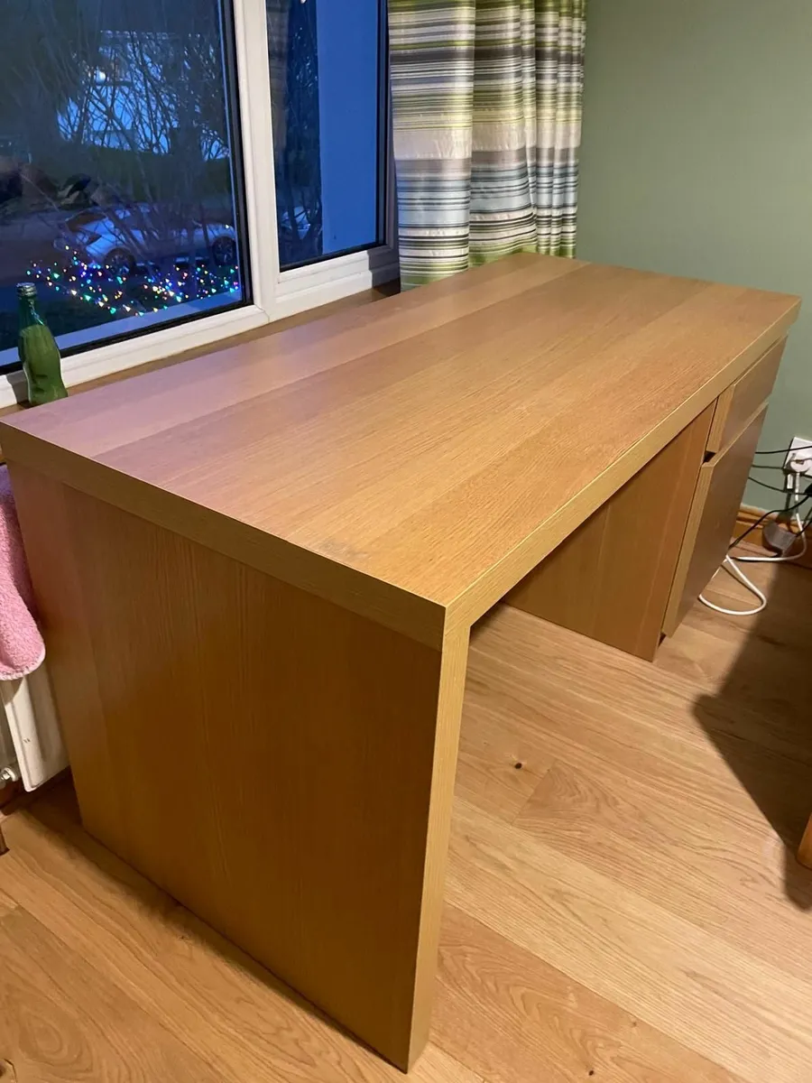Ikea Malm Oak Veneer Desk - Image 2