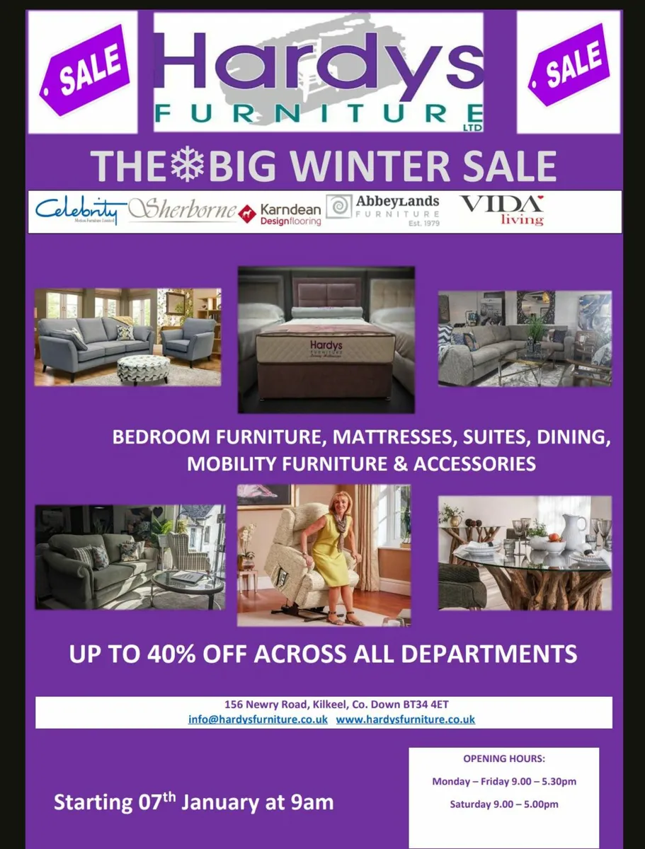 Hardys furniture big winter sale