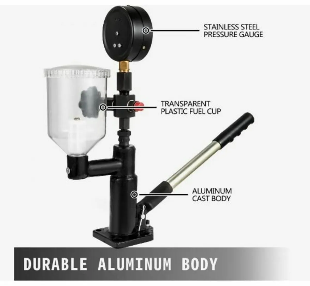 600 Bar Injector Tester 0.8L Fuel Pressure Gauge - Image 2
