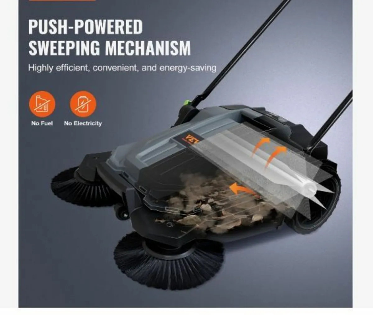 Walk-behind Hand Push Floor Sweeper, 65 cm - Image 2