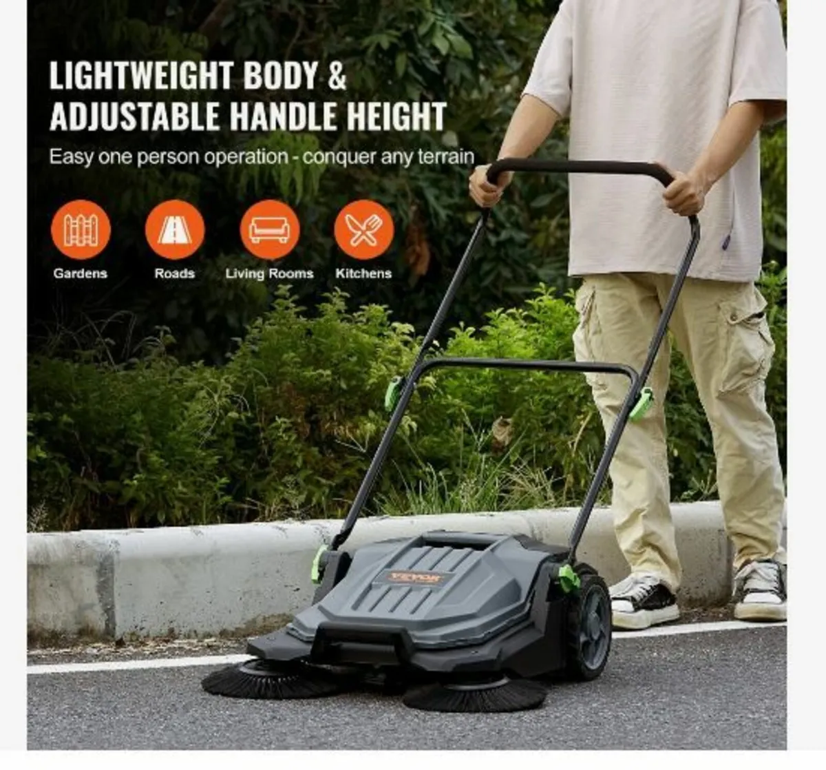 Walk-behind Hand Push Floor Sweeper, 65 cm - Image 4