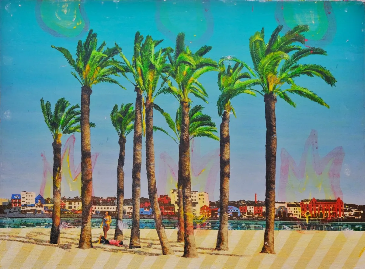 Oil painting on canvas. Pool party and more - Image 2