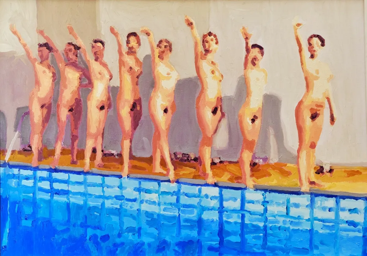 Oil painting on canvas. Pool party and more - Image 3
