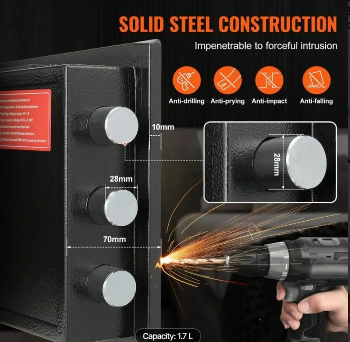 1.7L  Drop Safe, Deposit Safe with Drop Slot - Image 2