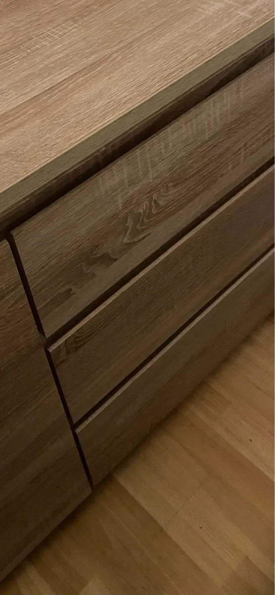 Cabinet and dresser (Light Grey Wood) - Image 3