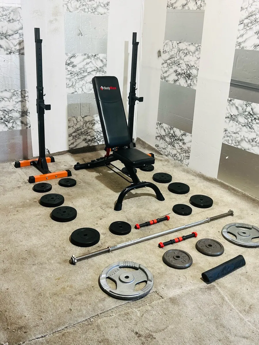 WEIGHT BENCH RACK STAND WEIGHTS BARBELL DUMBLS - Image 2