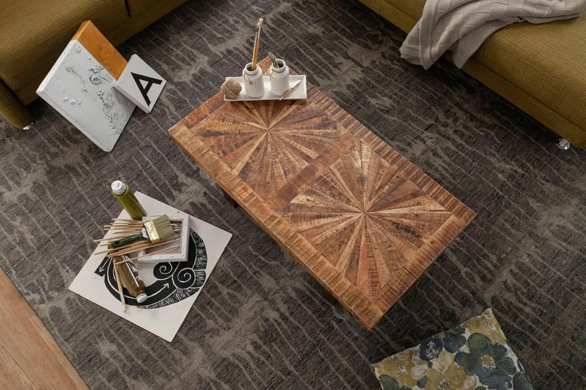 Mango Solid Wood Coffee Table - Image 2