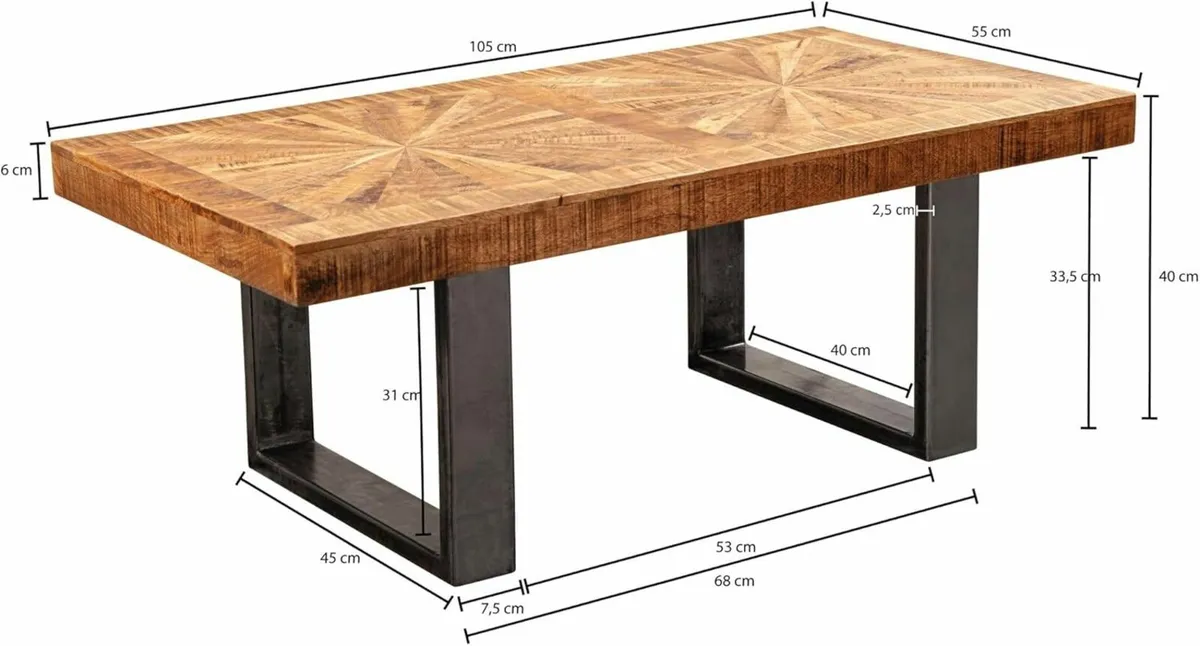 Mango Solid Wood Coffee Table - Image 3