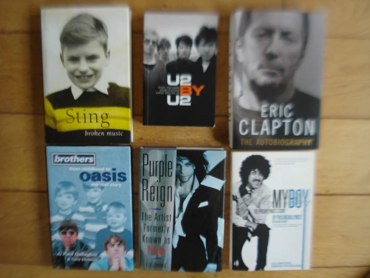 STING,CLAPTON,OASIS,U2, LYNOTT, PRINCE BOOKS. - Image 1